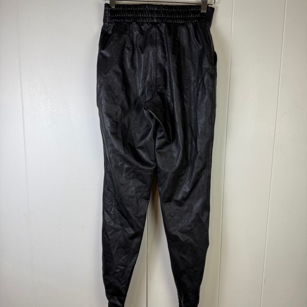 SPANX- Faux Leather Jogger Pants Black High Rise Pull-on Stretch S - Picture 3 of 8